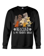 Rescued Is My Favorite Breed Crewneck Sweatshirt tile