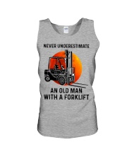 Never Underestimate An Old Man With A Forklift Unisex Tank tile