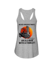 Never Underestimate An Old Man With A Forklift Ladies Flowy Tank tile