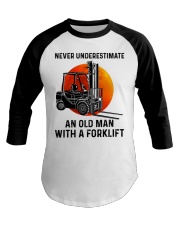 Never Underestimate An Old Man With A Forklift Baseball Tee tile