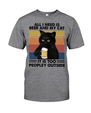 All I Need Is Beer And My Cat Classic T-Shirt front