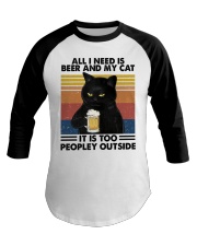 All I Need Is Beer And My Cat Baseball Tee tile