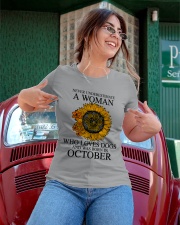 A Woman Who Loves Dogs And Was Born In Octorber Ladies T-Shirt apparel-ladies-t-shirt-lifestyle-01