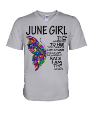 June Girl V-Neck T-Shirt tile