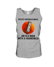 Never Underestimate An Old Man With A Harmonica Unisex Tank tile
