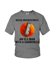 Never Underestimate An Old Man With A Harmonica Youth T-Shirt tile
