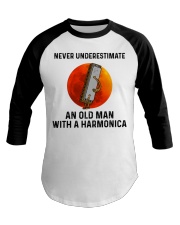 Never Underestimate An Old Man With A Harmonica Baseball Tee tile