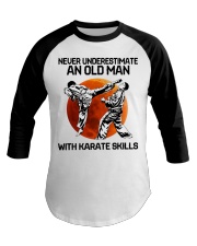 Never Underestimate An Old Man With Karate Skills Baseball Tee tile