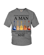 A Man Who Loves Guitar And Was Born In May Youth T-Shirt tile