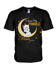 I Love My Poodle To The Moon And Back V-Neck T-Shirt tile