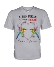 A Big Peace Of My Heart Lives In Heaven V-Neck T-Shirt tile