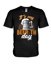 It's My Beerth Day V-Neck T-Shirt tile