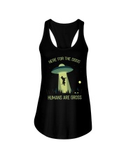 Here For The Dogs Humans Are Gross Ladies Flowy Tank tile