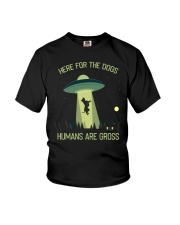 Here For The Dogs Humans Are Gross Youth T-Shirt tile
