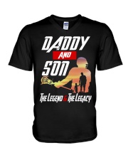 Daddy And Son Lacrosse V-Neck T-Shirt tile