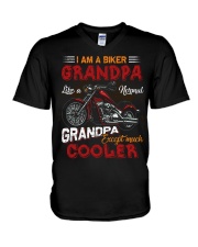 Biker Grandpa Cooler V-Neck T-Shirt tile