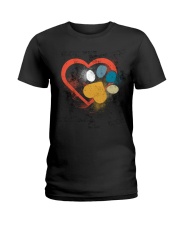 Heart Pet Footprint Ladies T-Shirt front