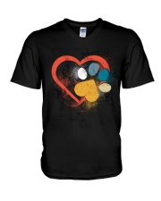 Heart Pet Footprint V-Neck T-Shirt tile