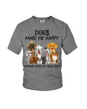 Dogs Make Me Happy - Humans Make My Head Hurt Youth T-Shirt tile