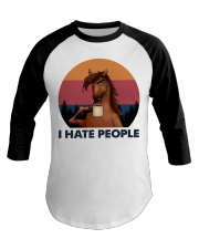 I Hate People Baseball Tee tile