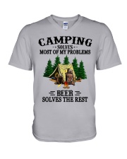 Camping Solves Most Of My Problems V-Neck T-Shirt tile
