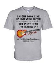 I Might Look Like I'm Listenning To You V-Neck T-Shirt tile