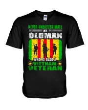 Never Underestimate Vietnam Veteran V-Neck T-Shirt tile
