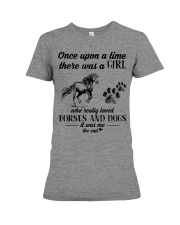 A Girl Who Really Loved Horses And Dogs Premium Fit Ladies Tee tile