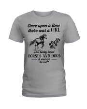 A Girl Who Really Loved Horses And Dogs Ladies T-Shirt front