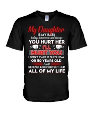 My Daughter Is My Baby Forever V-Neck T-Shirt tile