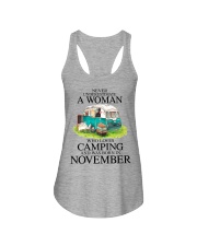 A Woman Who Loves Camping And Was Born In November Ladies Flowy Tank tile