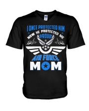 Proud Air Force Mom V-Neck T-Shirt tile
