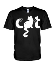 Funny Cat Text V-Neck T-Shirt tile