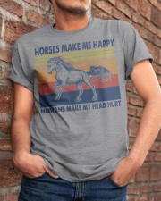 Horses Make Me Happy - Humans Make My Head Hurt Classic T-Shirt apparel-classic-tshirt-lifestyle-26
