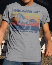 Horses Make Me Happy - Humans Make My Head Hurt Classic T-Shirt apparel-classic-tshirt-lifestyle-28