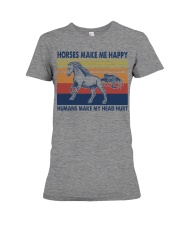Horses Make Me Happy - Humans Make My Head Hurt Premium Fit Ladies Tee tile