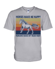 Horses Make Me Happy - Humans Make My Head Hurt V-Neck T-Shirt tile