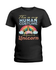 This Is My Human Costume - I'm Really A Unicorn Ladies T-Shirt tile