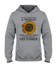 A Woman Who Loves Dogs And Was Born In December Hooded Sweatshirt tile