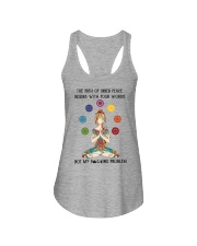 The Path Of Inner Peace Begins With Four Words Ladies Flowy Tank tile
