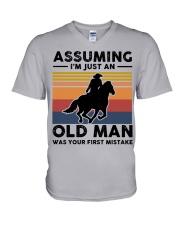 Assuming Im Just An Old Man Was Your First Mistake V-Neck T-Shirt tile