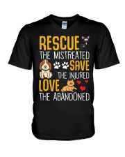 Rescue Save Love V-Neck T-Shirt tile