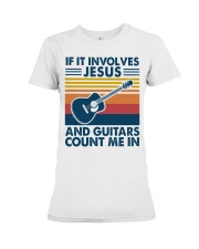 If It Involves Jesus And Guitars Count Me In Premium Fit Ladies Tee tile