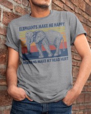 Elephants Make Me Happy - Humans Make My Head Hurt Classic T-Shirt apparel-classic-tshirt-lifestyle-26
