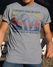 Elephants Make Me Happy - Humans Make My Head Hurt Classic T-Shirt apparel-classic-tshirt-lifestyle-28