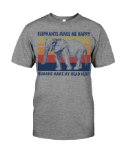 Elephants Make Me Happy - Humans Make My Head Hurt Premium Fit Mens Tee tile