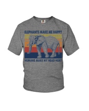 Elephants Make Me Happy - Humans Make My Head Hurt Youth T-Shirt tile