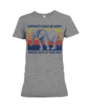 Elephants Make Me Happy - Humans Make My Head Hurt Premium Fit Ladies Tee tile