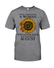 A Woman Who Loves Dogs And Was Born In August Classic T-Shirt tile