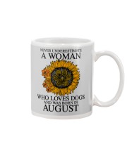 A Woman Who Loves Dogs And Was Born In August Mug tile